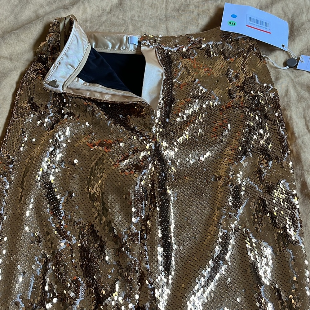 ✨Brand New MILLY high waist skinny pants all in gold sequins Sz 2 ✨ - Picture 10 of 10